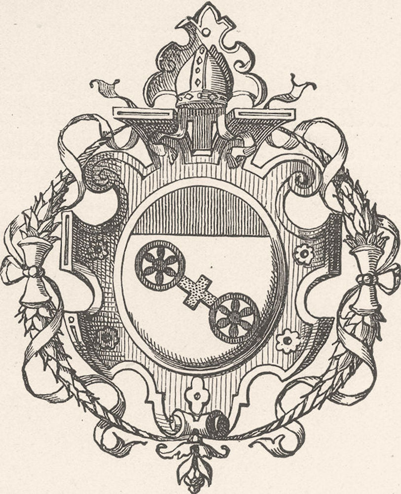 GERMANY. Arms of Mainz 1903 old antique vintage print picture